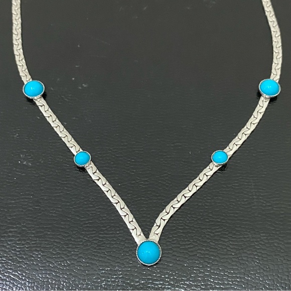 SARAH COVENTRY “Summer Skies”Faux Turquoise Micro Cabochon Silver-tone Necklace - Picture 8 of 12